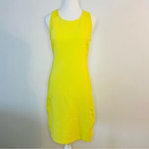 Old Navy Cotton Midi Dress 93% Cotton Yellow Women’s Small
